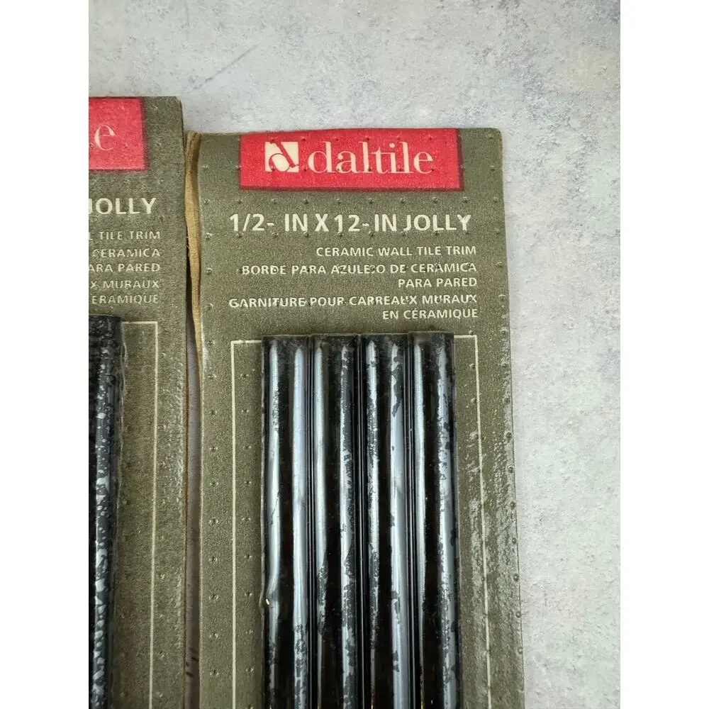 Lot of Four (4-Pk) Dalite Glazed Ceramic Jolly Trim Tile 1/2